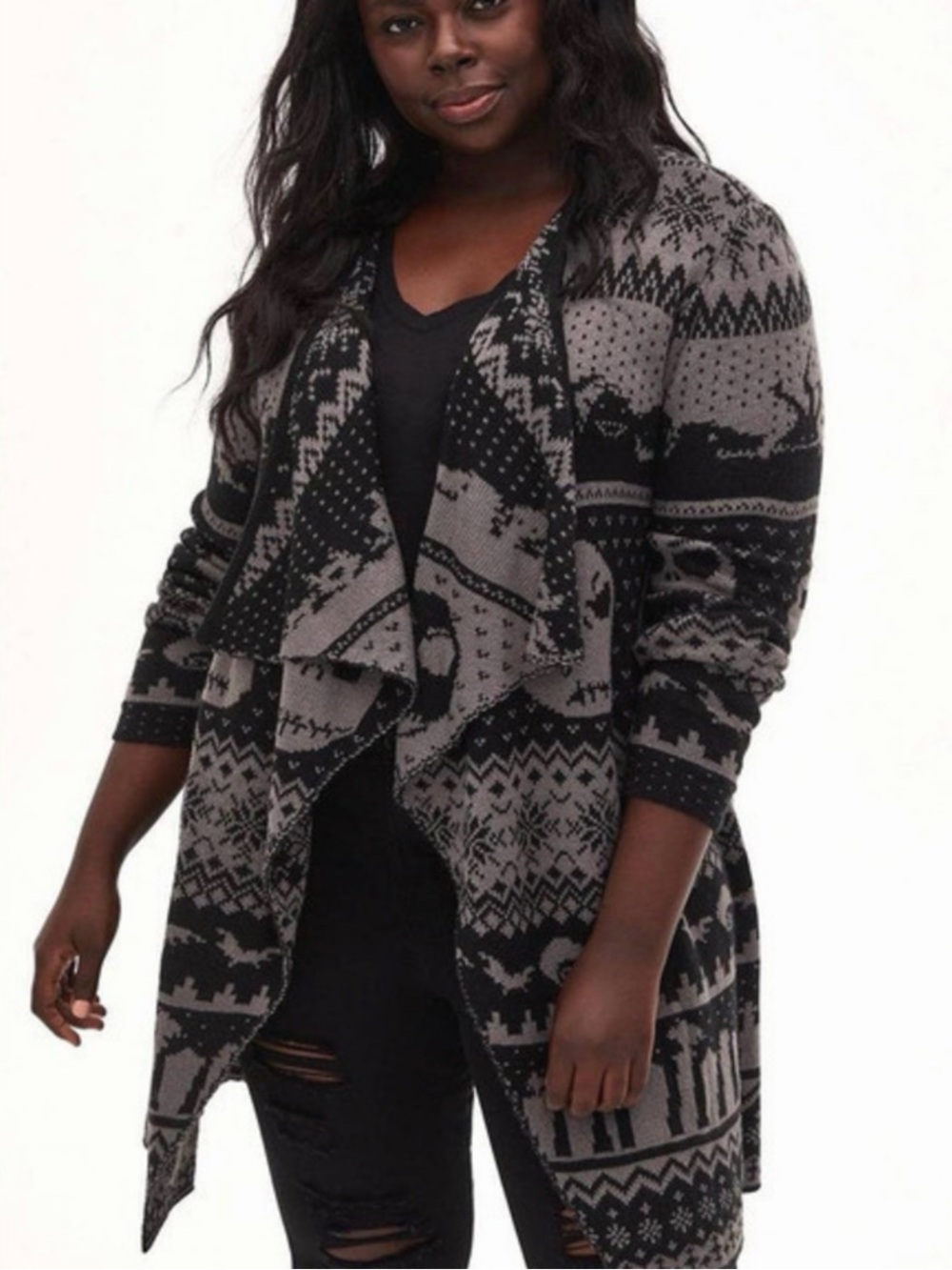 Torrid The Nightmare Before Christmas Jack Skellington Drape Front Cardigan